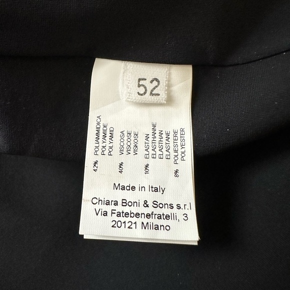 CHIARA BONI Rebon Sugar Elegant Black Dress Made in Italy size 16 NWT - Picture 11 of 12